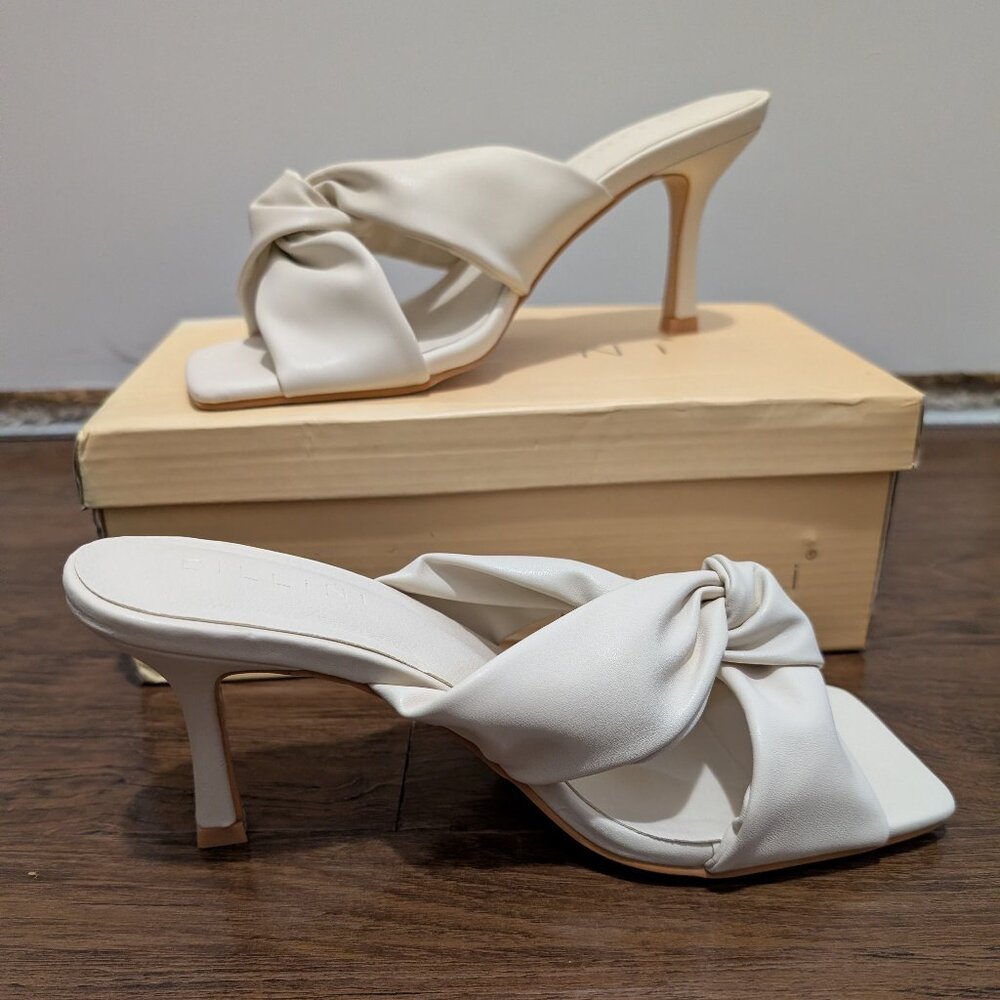 BILLINI White Heels - Novato Mules  Size 7